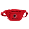 Pop Savvee Clothing Accessories 8" W x 4" H x 3" D / Red / Polyester Red Three-Pocket Fashion Pouch With Plastic Snap Buckle and “Pop Savvee Clothing” Logo