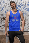 Pop Savvee Clothing Shirts S / Royal Blue / Cotton/Polyester Streetwear Tank Top With “Popular Not Famous" Logo