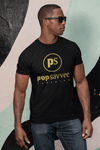 Pop Savvee Clothing Shirts S / Triblend / Black Gold Label Short Sleeve Crewneck T-Shirt With “Pop Savvee Clothing” Logo