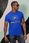 Pop Savvee Clothing Shirts S / Triblend / Royal Blue Gold Label Short Sleeve Crewneck T-Shirt With “Pop Savvee Clothing” Logo
