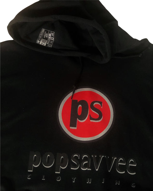 Pullover Style Graphic Hoodie w/ Red “Pop Savvee Clothing” Logo