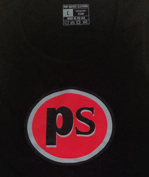 Short Sleeve Crewneck T-Shirt w/ Red “Pop Savvee Clothing” Logo