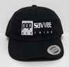 Pop Savvee Clothing Hats OSFA / Black / Cotton Black Dad Hat With Adjustable Strap and White “Rectangle” Logo