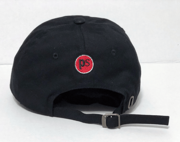 Pop Savvee Clothing Hats OSFA / Black / Cotton Black Dad Hat With Adjustable Strap and White “Rectangle” Logo