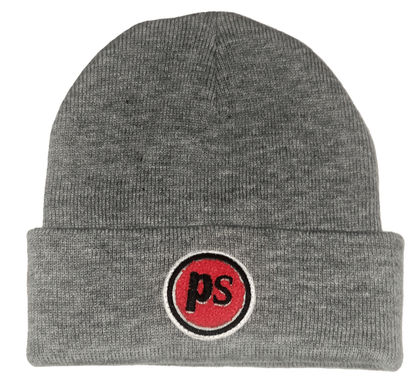 Pop Savvee Clothing Hats OSFA / Heather Grey / 100% Acrylic Unisex Heather Grey Beanie With “Pop Savvee Clothing” Chenille Embroidery Patches