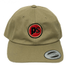 Pop Savvee Clothing Hats OSFA / Khaki / Cotton Khaki Dad Hat With Adjustable Strap and Red “Pop Savvee Clothing” Logo