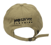 Pop Savvee Clothing Hats OSFA / Khaki / Cotton Khaki Dad Hat With Adjustable Strap and Red “Pop Savvee Clothing” Logo