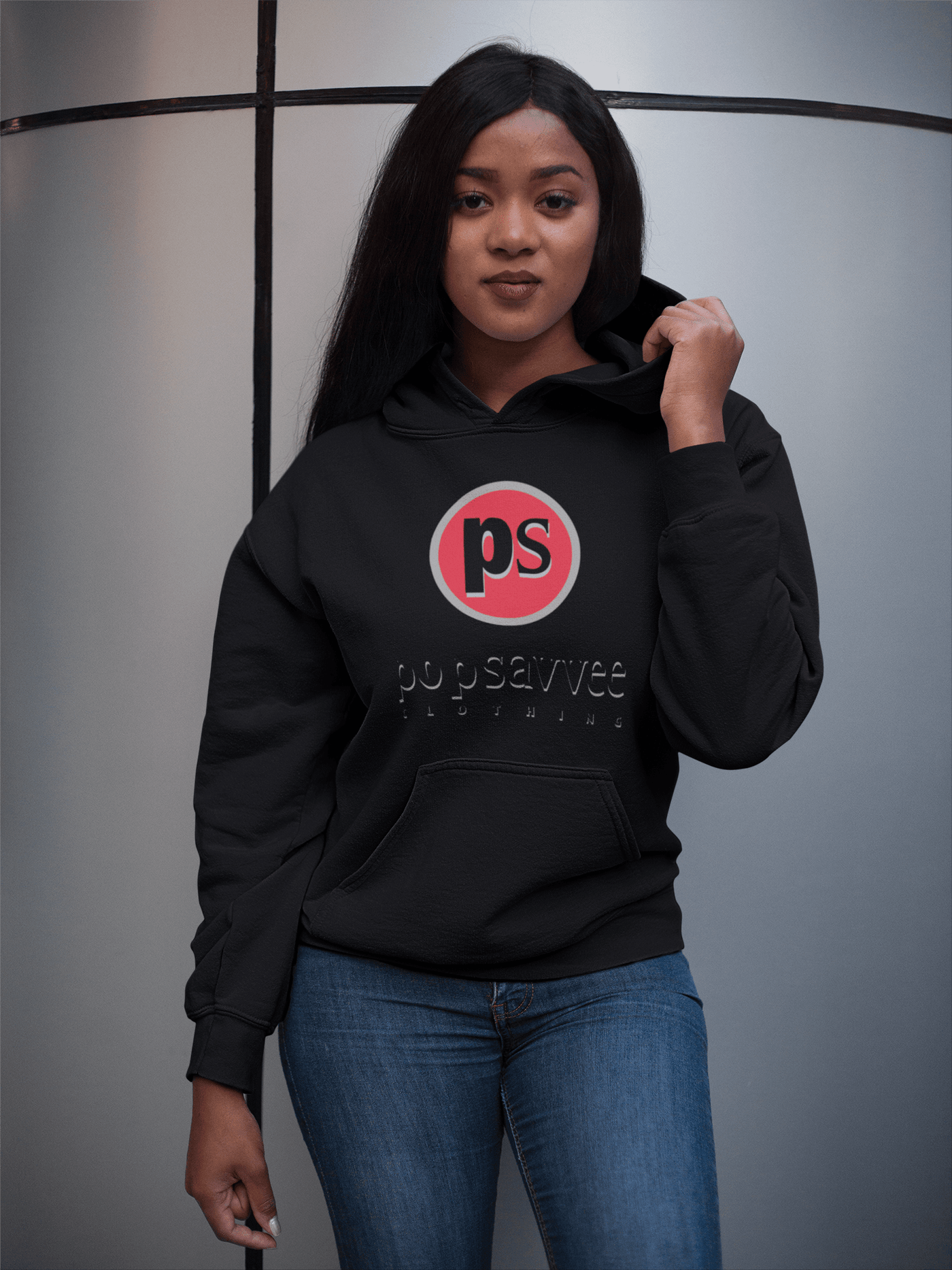 Red Pullover Style Hoodie w/ Chenille Embroidered “Popular Not Famous” Logo