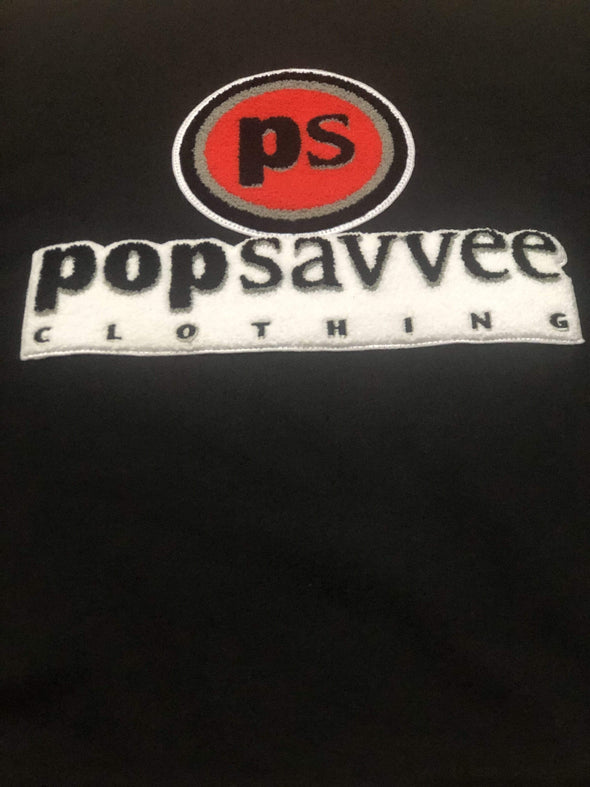 Pop Savvee Clothing Jogging Suits Black Sweat Suit With “Pop Savvee Clothing” Chenille Embroidery