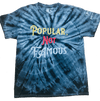 Pop Savvee Clothing Shirts S / Cotton / Black Tie-Dye Black Tie-Dye Short Sleeve Crewneck T-Shirt With “Popular Not Famous” Logo