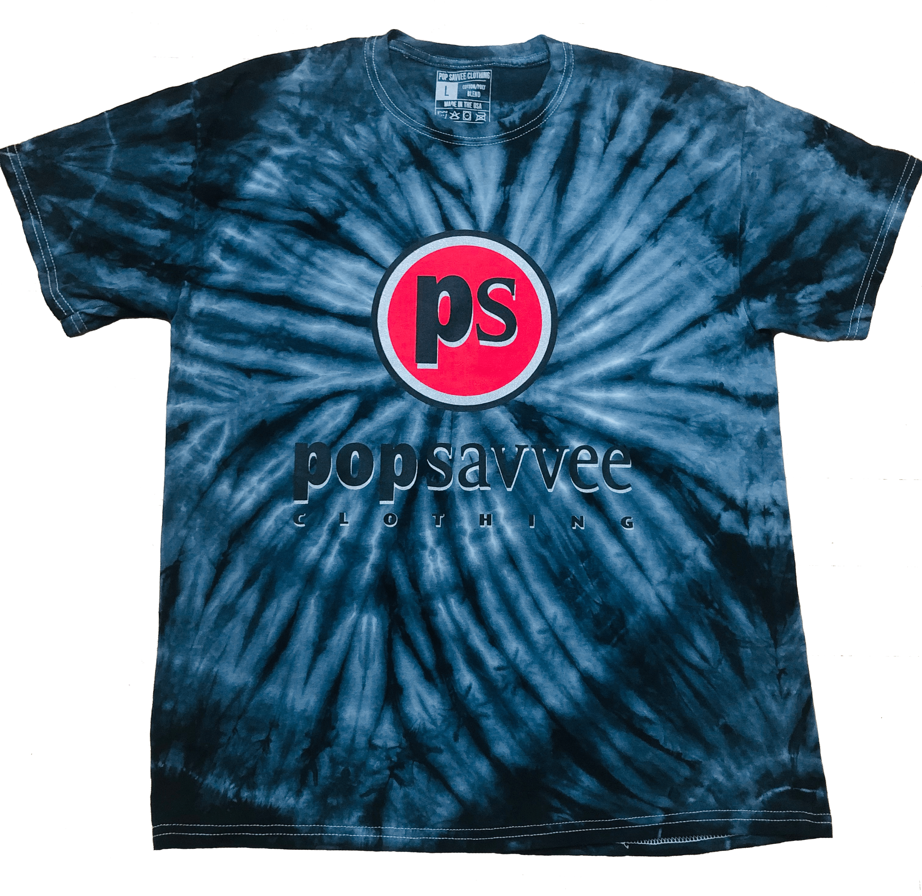 Black Tie-Dye Short Sleeve Crewneck T-Shirt w/ Red “Pop