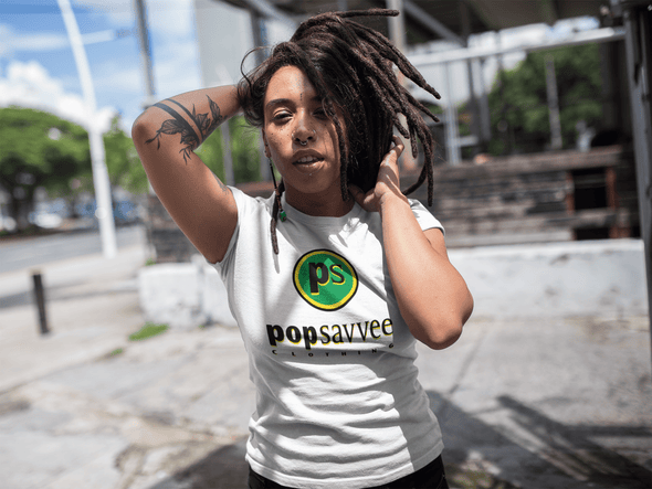 Pop Savvee Clothing Shirts Unisex Short Sleeve Crewneck T-Shirt With Jamaican “Pop Savvee Clothing" Logo