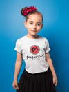 Pop Savvee Clothing Shirts XS (Youth) / White / Cotton/Polyester Youth Short Sleeve Crewneck T-Shirt With Red “Pop Savvee Clothing” Logo