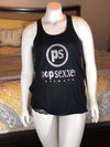 Pop Sexxee Intimates Sleepwear Flowy Racerback Tank With Metallic Silver and Metallic Rose Gold “Pop Sexxee Intimates” Logo (W)