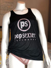 Pop Sexxee Intimates Sleepwear Flowy Racerback Tank With Metallic Silver and Metallic Rose Gold “Pop Sexxee Intimates” Logo (W)