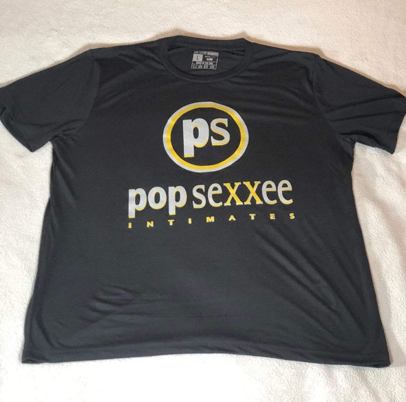 Pop Sexxee Intimates Sleepwear XS / Black / Poly/Viscose Crewneck Fashion Tee With Metallic Silver and Metallic Gold “Pop Sexxee Intimates” Logo (M)